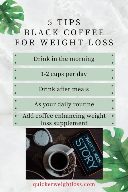 5 tips black coffee for weight loss